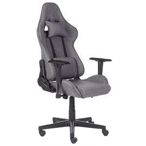 Sedia da ufficio ergonomica in tessuto con braccioli regolabili di colore grigio scuro poltrona gaming stile moderno