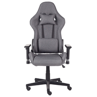 Sedia da ufficio ergonomica in tessuto con braccioli regolabili di colore grigio scuro poltrona gaming stile moderno