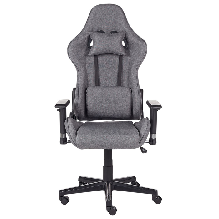 Sedia da ufficio ergonomica in tessuto con braccioli regolabili di colore grigio scuro poltrona gaming stile moderno