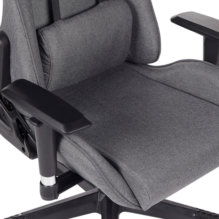 Sedia da ufficio ergonomica in tessuto con braccioli regolabili di colore grigio scuro poltrona gaming stile moderno