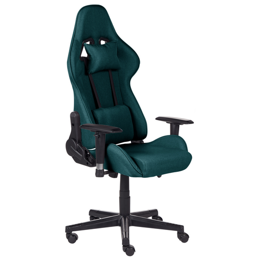 Sedia da ufficio ergonomica in tessuto con braccioli regolabili di colore verde poltrona gaming stile moderno
