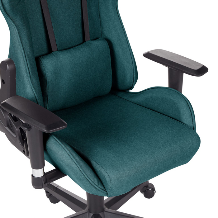 Sedia da ufficio ergonomica in tessuto con braccioli regolabili di colore verde poltrona gaming stile moderno
