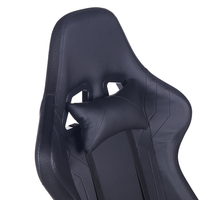 Sedia da gaming con braccioli e LED in ecopelle di colore nero da ufficio altezza regolabile moderno