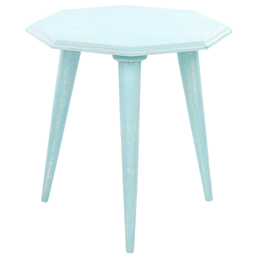 Set di 2 tavolini da caffè in legno di mango di colore azzurro stile classico retrò soggiorno salotto