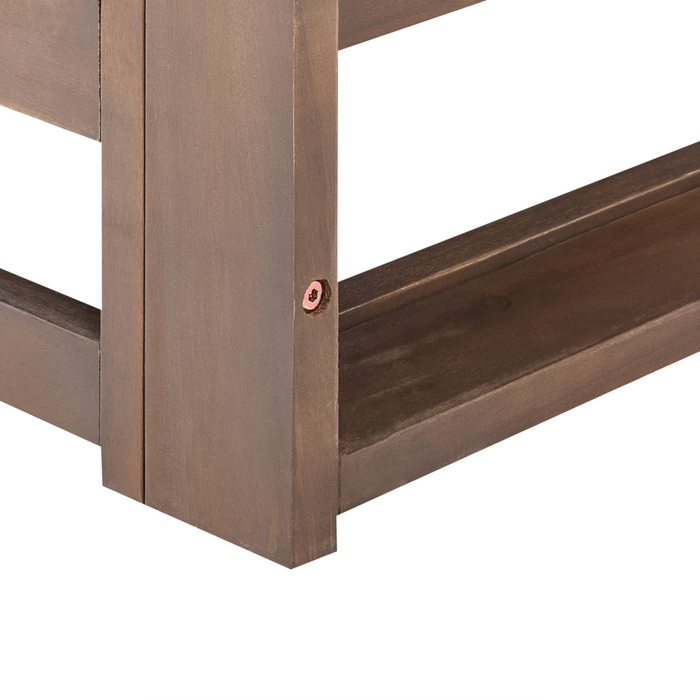 Divano da giardino a 3 posti in legno d'acacia di colore marrone scuro certificato con cuscini terrazzo esterno design moderno