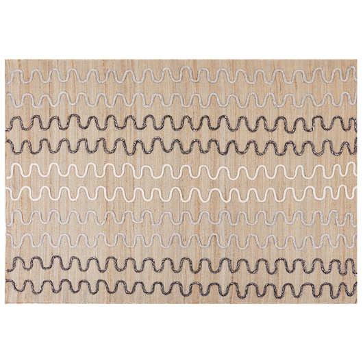 Tappeto Area Beige Juta Motivo geometrico 160 x 230 cm Rustico Boho