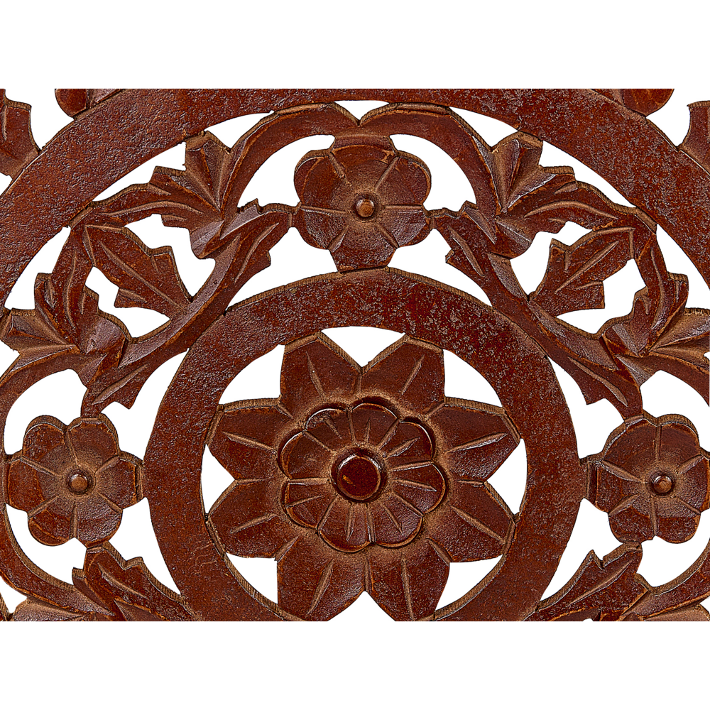 Set di 2 tavolini in legno scuro MDF con motivo orientale soggiorno camera da letto