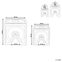 Set di 2 tavolini in legno scuro MDF con motivo orientale soggiorno camera da letto