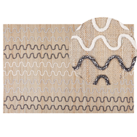 Tappeto Area Beige Juta Motivo geometrico 140 x 200 cm Rustico Boho