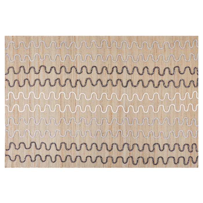 Tappeto Area Beige Juta Motivo geometrico 140 x 200 cm Rustico Boho