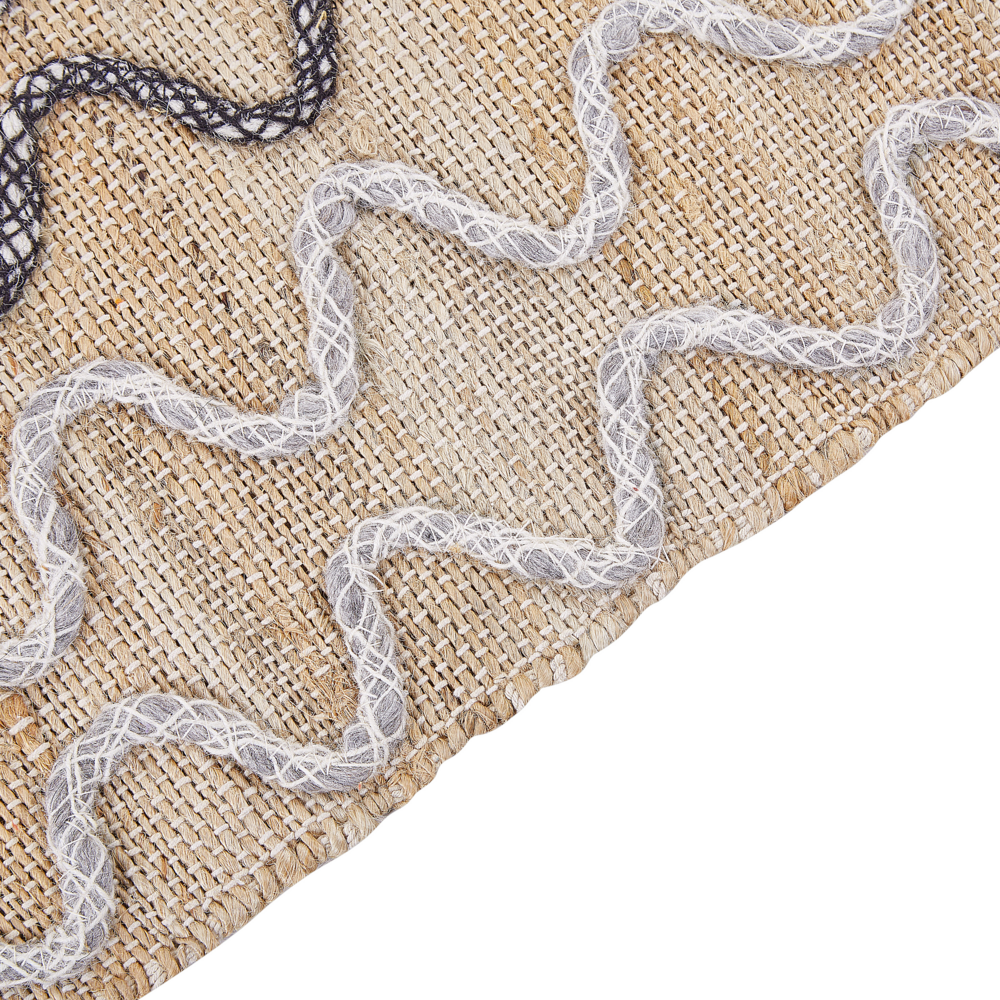 Tappeto Area Beige Juta Motivo geometrico 80 x 150 cm Rustico Boho