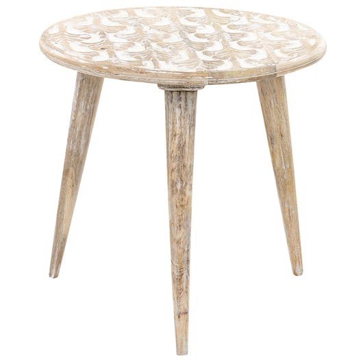 Set di 2 tavolini in legno di mango chiaro fatto a mano effetto usurato soggiorno camera da letto