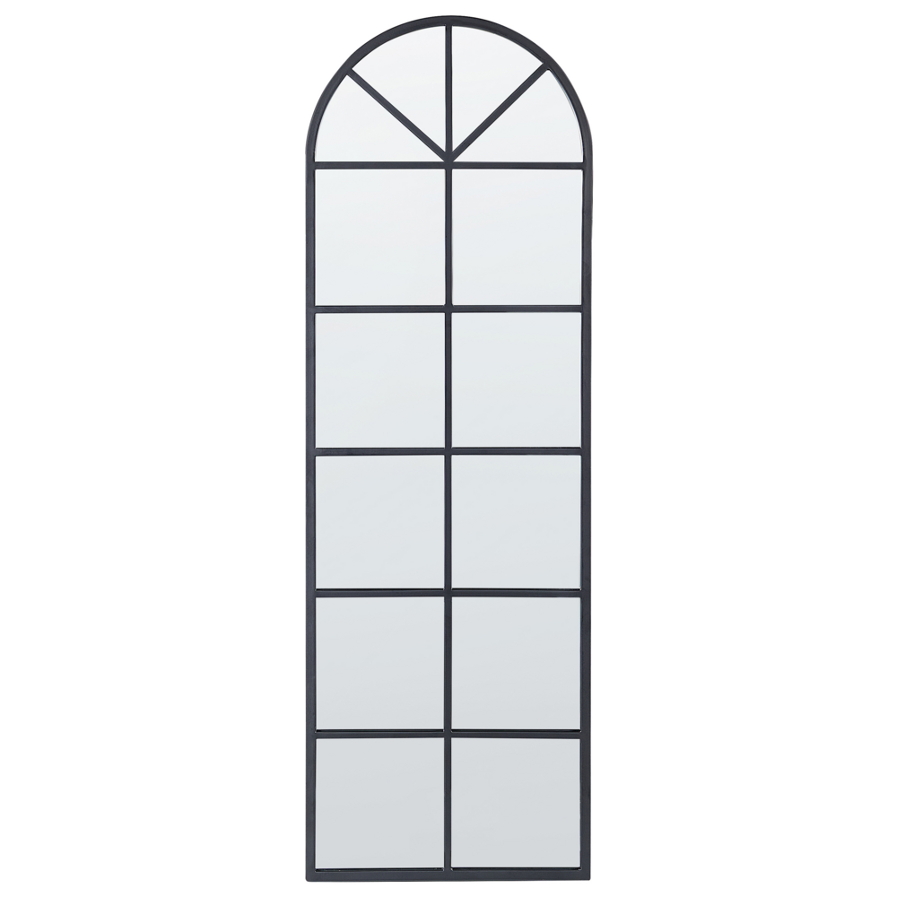 Specchio da parete a forma di finestra con struttura in metallo di colore nero 40 x 120 cm stile moderno industriale