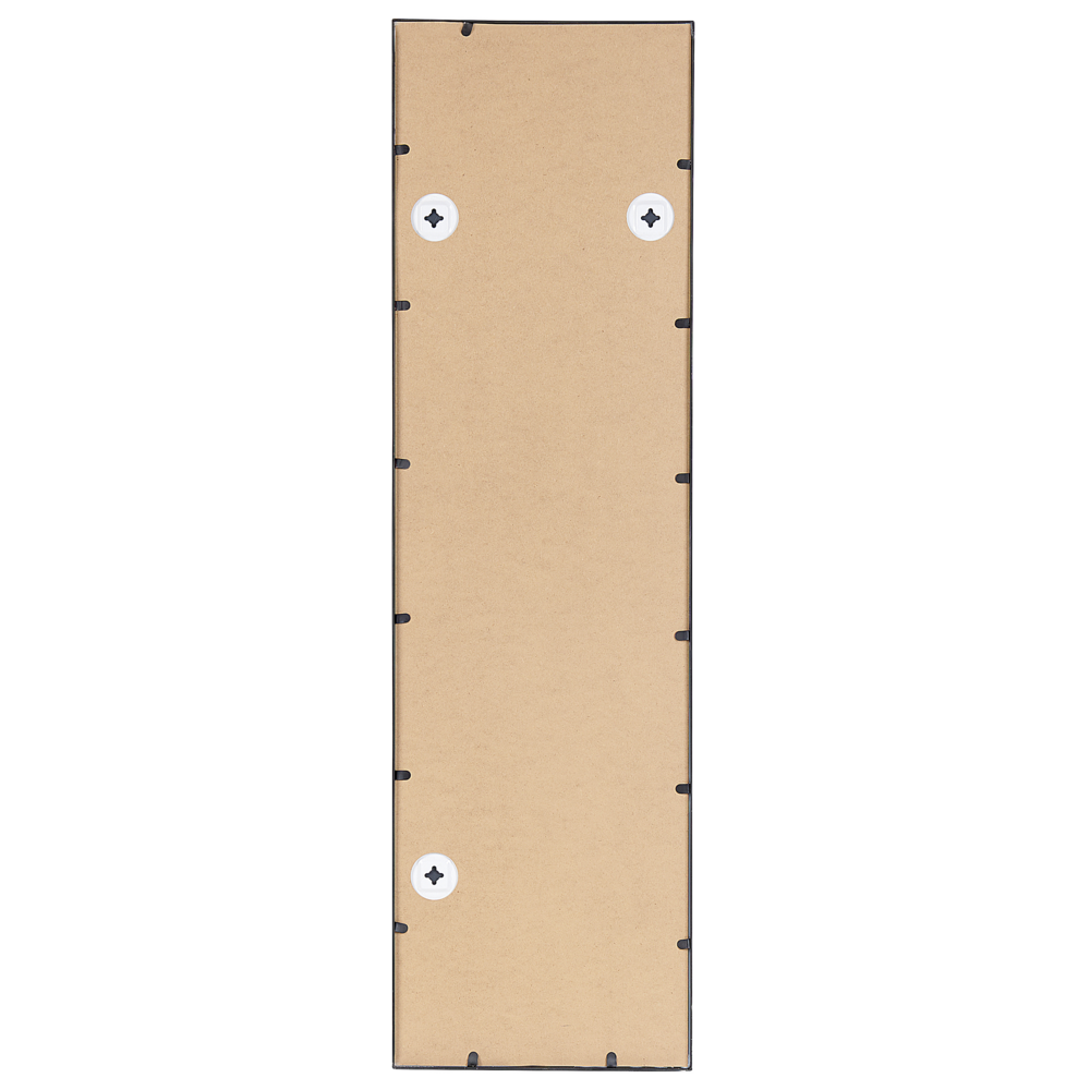 Specchio da parete a forma di finestra rettangolare con struttura in metallo di colore nero 38 x 132 cm stile moderno industriale