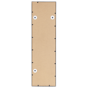 Specchio da parete a forma di finestra rettangolare con struttura in metallo di colore nero 38 x 132 cm stile moderno industriale