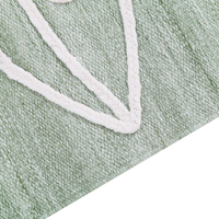 Tappeto rettangolare per interni e per esterni in poliestere con motivo a nappe verde chiaro 140 x 200 cm stile boho