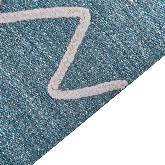 Tappeto blu 80 x 150 cm poliestere con nappe stile boho soggiorno camera da letto