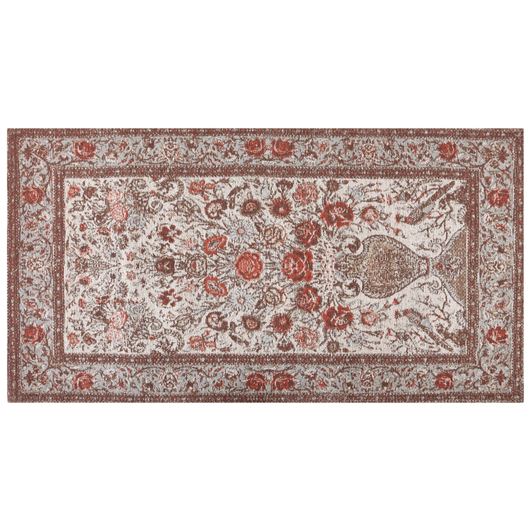 Tappeto multicolore in cotone 80 x 150 cm con motivo floreale camera da letto soggiorno