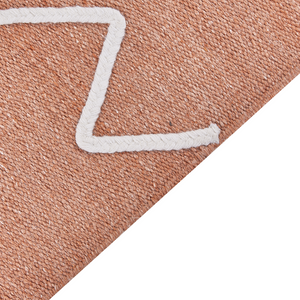 Tappeto rosso chiaro 80 x 150 cm poliestere con nappe stile boho soggiorno camera da letto