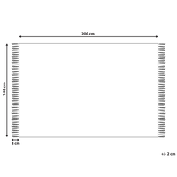 Tappeto rettangolare per interni e per esterni in poliestere con motivo a nappe rosso chiaro 140 x 200 cm stile boho