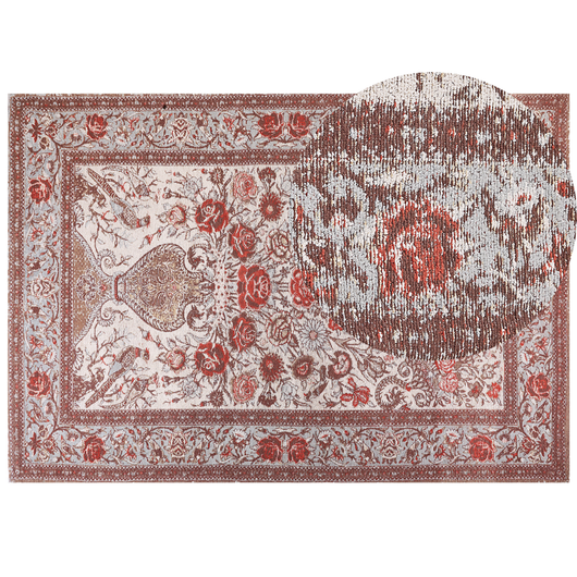 Tappeto multicolore in cotone 160 x 230 cm con motivo floreale camera da letto soggiorno