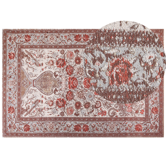 Tappeto multicolore in cotone 200 x 300 cm con motivo floreale camera da letto soggiorno