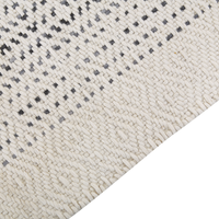 Tappeto Bianco e Grigio Lana Cotone 80 x 150 cm Tessuto a mano a trama piatta con nappe