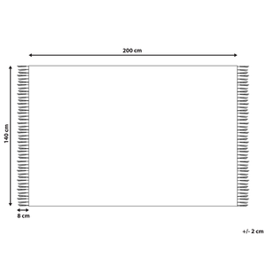 Tappeto Bianco e Grigio Lana Cotone 140x200 cm Tessuto a mano a trama piatta con nappe