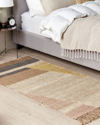 Tappeto Multicolore Juta Motivo Geometrico 80 x 150 cm Rustico Boho