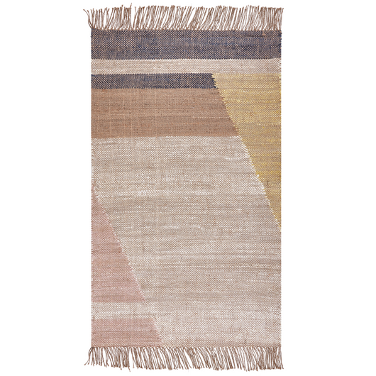 Tappeto Multicolore Juta Motivo Geometrico 80 x 150 cm Rustico Boho