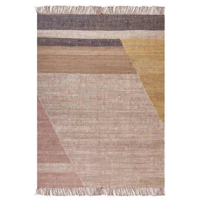 Tappeto Multicolore Juta Motivo Geometrico 140 x 200 cm Rustico Boho