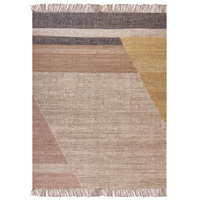 Tappeto Multicolore Juta Motivo Geometrico 160 x 230 cm Rustico Boho