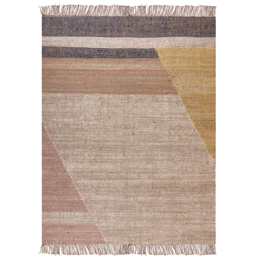 Tappeto Multicolore Juta Motivo Geometrico 160 x 230 cm Rustico Boho