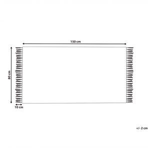 Tappeto in iuta beige multicolore 80 x 150 cm fatto a mano con nappe soggiorno camera da letto