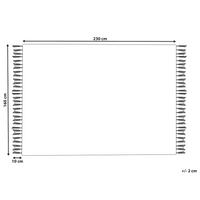 Tappeto in iuta beige multicolore 160 x 230 cm fatto a mano con nappe soggiorno camera da letto