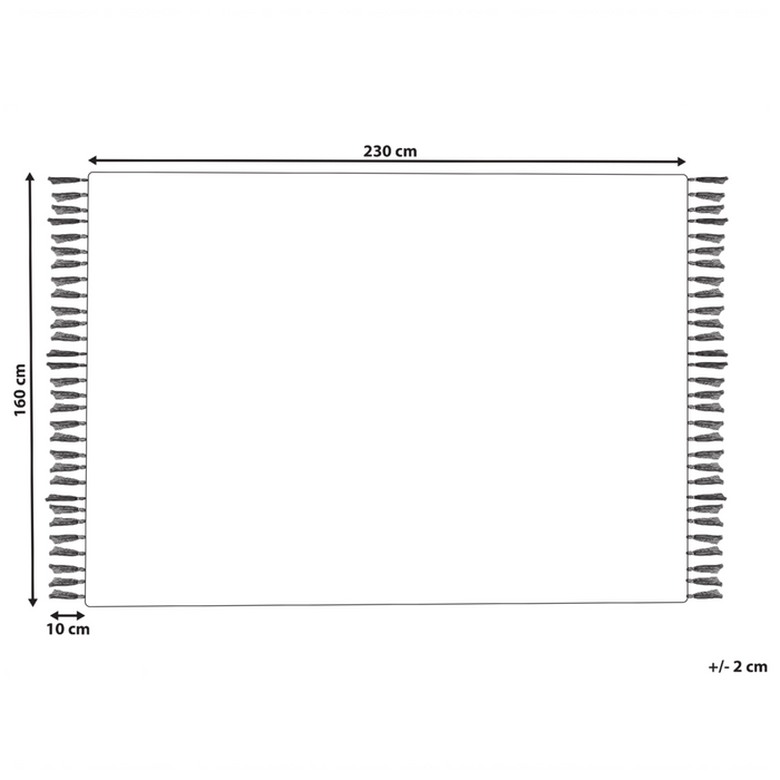 Tappeto in iuta beige multicolore 160 x 230 cm fatto a mano con nappe soggiorno camera da letto