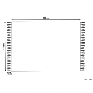 Tappeto in iuta rosso blu 140 x 200 cm realizzato a mano con nappe soggiorno camera da letto