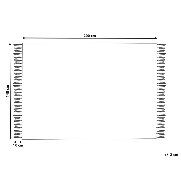 Tappeto in iuta multicolore 140 x 200 cm fatto a mano con motivo geometrico e nappe stile boho soggiorno camera da letto