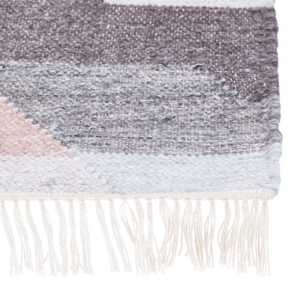 Tappeto di iuta multicolore 80 x 150 cm fatto a mano con nappe stile boho soggiorno camera da letto