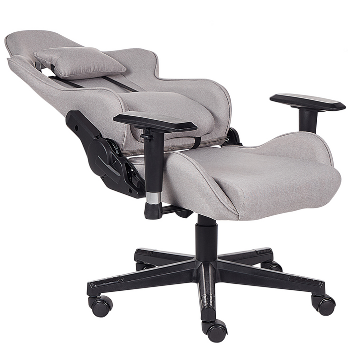 Sedia da ufficio ergonomica in tessuto con braccioli regolabili di colore grigio chiaro poltrona gaming stile moderno