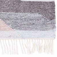 Tappeto di iuta multicolore 160 x 230 cm fatto a mano con nappe stile boho soggiorno camera da letto