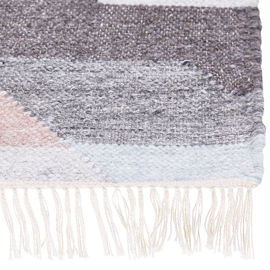 Tappeto di iuta multicolore 160 x 230 cm fatto a mano con nappe stile boho soggiorno camera da letto