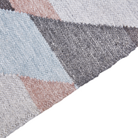 Tappeto di iuta multicolore 160 x 230 cm fatto a mano con nappe stile boho soggiorno camera da letto