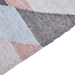 Tappeto di iuta multicolore 160 x 230 cm fatto a mano con nappe stile boho soggiorno camera da letto