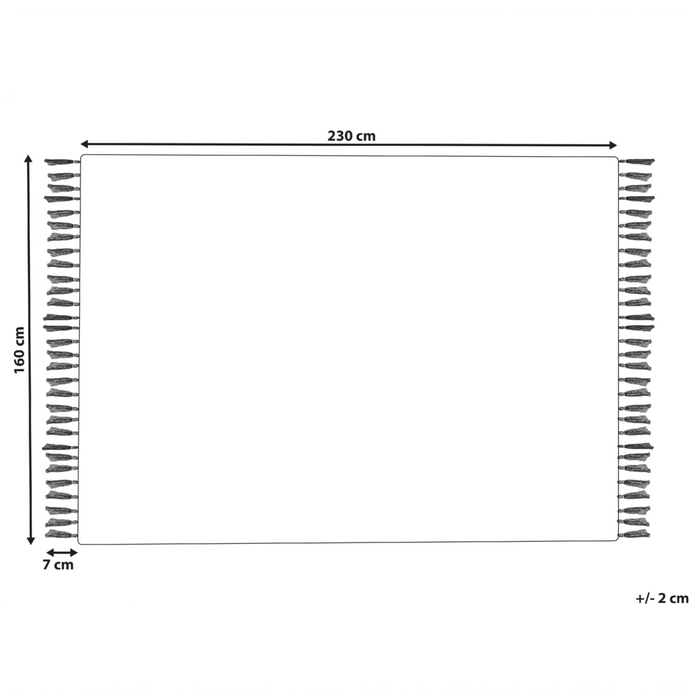 Tappeto di iuta multicolore 160 x 230 cm fatto a mano con nappe stile boho soggiorno camera da letto