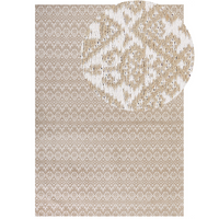 Tappeto area Beige Juta 160 x 230 cm Rettangolare con motivo geometrico a trama piatta Stile Boho Camera da letto Soggiorno