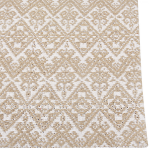 Tappeto area Beige Juta 160 x 230 cm Rettangolare con motivo geometrico a trama piatta Stile Boho Camera da letto Soggiorno