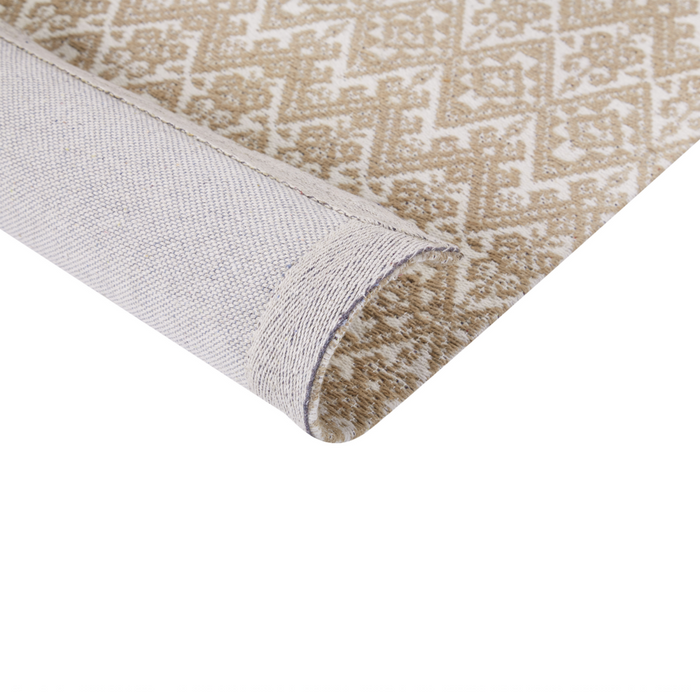 Tappeto area Beige Juta 160 x 230 cm Rettangolare con motivo geometrico a trama piatta Stile Boho Camera da letto Soggiorno