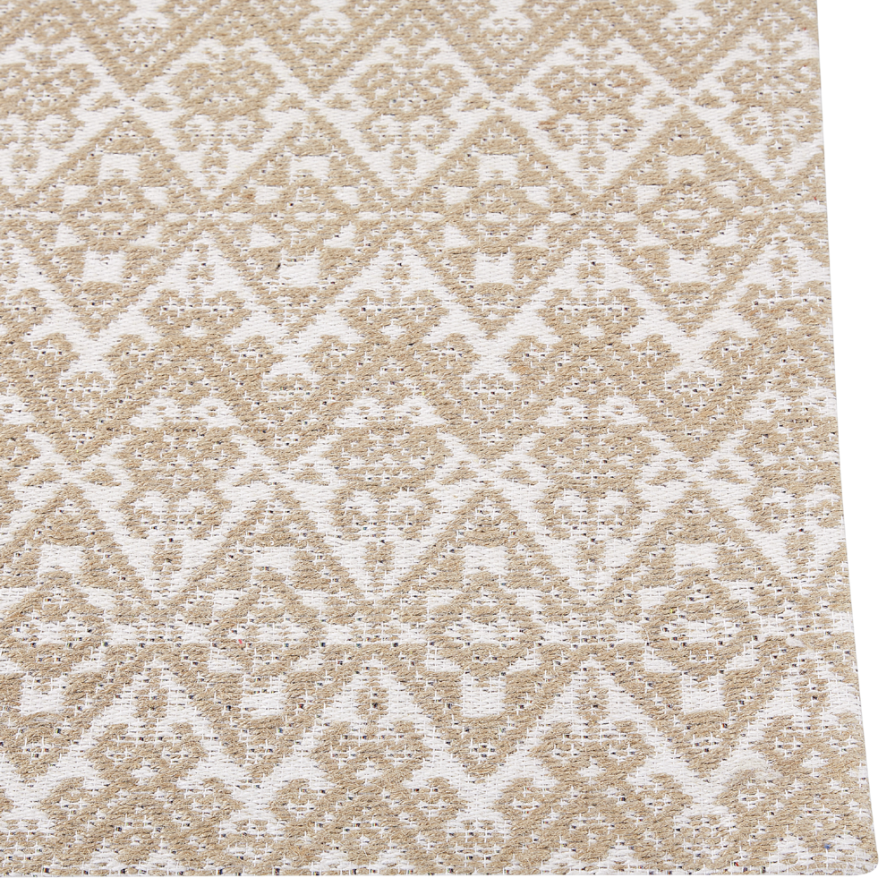 Tappeto area Beige Juta 200 x 300 cm Rettangolare con motivo geometrico a trama piatta Stile Boho Camera da letto Soggiorno