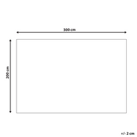 Tappeto da giardino beige e bianco in iuta 200 x 300 cm Rettangolare con motivo geometrico a trama piatta stile boho Camera da letto Soggiorno